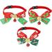 QKURT 3 Pack Christmas Pet Collar Xmas Cat Dog Collar with Reindeer Christmas Trees Snowflake Pattern Bowtie & Red Bell Cute Fashion Bow Tie Xmas Costume for Cats & Small Dogs Pets