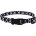 Coastal Pet Styles Adjustable Dog Collar - Stylish Patterned Fabrics - Snap-Lock Buckle - Adjustable Dog Collar - for Small Medium or Large Dogs - Black Skulls - 3/4 x 14-20