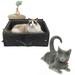 KYAIHUO Cat Litter Box Foldable Fabric Litter Box Travel Litter Box Mobile Cat Litter Box for Outdoor Fit Medium Cats and Kitten