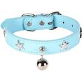 Dog Collar with Bell and Star Studs Dog Necklace for Cat Puppy Small Medium Large Dog Collar Pet Collar Adjustable Lengthï¼ˆMï¼‰