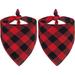 Malier 2 Pack Dog Christmas Bandanas Classic Buffalo Red Plaid Pet Bandana Scarf Triangle Bibs Kerchief Pet Costume Outfit Accessories for Small Medium Large and Extra Large Dogs Cats Pets (Large)