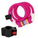 Steel Wire Bike Lock 1PC High Security 5 Digit Combination Steel Wire Bike Motorbike Code Lock Anti-Theft Cable Lock Spiral Lock (Pink Digit Area Random Color)