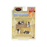 Motomania 4 4 piece Diecast Set (2 Figures and 2 Motorcycles) Limited Edition to 4800 pieces Worldwide 1/64 Scale Models by American Diorama
