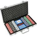 300 Pcs Poker Chip Set with Box for Texas Hold em Poker Poker Chip Set with 5 Dice and Playing Card Suitable for Blackjack Poker Five Card Stud