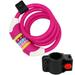 Steel Wire Bike Lock 1PC High Security 5 Digit Combination Steel Wire Bike Motorbike Code Lock Anti-Theft Cable Lock Spiral Lock (Pink Digit Area Random Color)