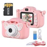 Cute X7 Camera for Kids 1080P Video Dual Lens 2.0 Inch IPS Screen 32GB Memory Card USB Card Reader