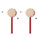 2pcs 7cm Sheepskin Drumhead Rattle-drums Wooden Red Handle Shaking Drum Early Educational Traditional Toy Musical Instruments for Kids