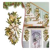 Cordless Prelit Stairs Decoration Lights Up Christmas Decoration LED Wreath Prelit Stairway Swag Trim 1PC