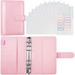 A6 PU Leather Notebook Binder with 12pcs Plastic Binder Pockets -