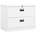 Gecheer White Steel Filing Cabinet 35.4x18.1x28.5 Inches