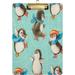 Hyjoy 12x9in Cute Penguin Wearing A Scarf Clipboard Fashion Design Letter Size Clipboards for Students Women Man and Kids Cute Custom Pattern A4 Standard Size with Low Profile Metal Clip