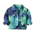 Baby Kids Clothes Kids Baby Boys Girls Cotton Denim Jacket Jean Clearance Sale Fashion Kids Coat Boys Girls Thick Coat Denim Tie-dye Jacket Clothes Children s Jacket Green 12-18 Months