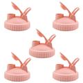 Kaola 5Pcs Drink Bottle Lid Wide Hole Cover Reusable Leak Proof Cap for Mason Jar Can