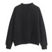 AherBiu Womens Drop Shoulder Sweatshirt High Neck Pullover Tops Long Sleeve Oversized Basic Winter Fall Tops