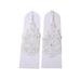 1 Pair Elegant Wedding Gloves Flower Lace Gloves Bridal Dress Gloves Wedding Supplies (Free Size White)