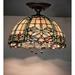 Meyda Tiffany 260208 Tiffany Dragonfly 3 Light 12 Wide Semi-Flush Ceiling Fixture -