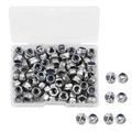 LEONTOOL 100 Pcs M5 x 0.8mm Nylon Inserted Self Locking Nuts Hex Lock Nuts Assortment 304 Stainless Steel Self Clinching Nuts Finish Hex Lock Nut Plain Finish Inserted Hex with Storage Box