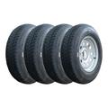 Goodride 15 6 Ply Bias Trailer Tire & Wheel - ST 205/75D15 5x4.5 Lug (Silver Mod) Set (4) / 5x4.5 Bolt Pattern