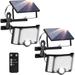 Solar Lights Outdoor Motion Sensor Solar Security Flood Lights with 182 LED 6500K IP65 Waterproof Wall Lights Dawn Lighting for Garage (2 Pack)