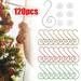 120Pcs Christmas Ornaments Hooks Ornament Hangers Stainless Steel S-Shaped Hangers for Christmas Tree Decorations Holiday Ornament Hangers Christmas Tree Hanger