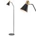 Apollo 61 Modern Metal LED Task Floor Lamp Black/Brass Gold