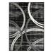 World Rug Gallery Contemporary Abstract Circles Design 2 x3 Black Area Rug