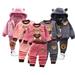 Esaierr 3PCS Toddler Kids Padded Tracksuits Set Baby Boys Girls 1-5Y Cartoon Bear Embroidery Sweatshirt+hooded Fleece Vest+warm Fleece Pants Outfits for Winter clothing Set