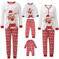 Family Matching Christmas Pajamas Set Deer Printed Xmas Holiday Pajamas for Women Men Kids Boys Girls Sleepwear Dad Mom Kids PJs Loungewear