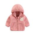 Summer Savings Clearance 2024! TAGOLD Kids Coats Toddler Baby Boys Girls Solid Color Plush Long Sleeved Cute Winter Casual Keep Warm Hoodie Coat