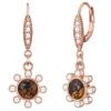 Lulu & Jane - Ohrhänger Blüte Metall-Legierung Glas in Roségold Ohrringe 1 ct Damen (26.99 € / 1 ct)