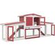 Berkfield Home - Mayfair Outdoor Large Rabbit Hutch Red and White 204x45x85 cm Wood