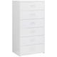 Mayfair Sideboard with 6 Drawers High Gloss White 50x34x96 cm Engineered Wood