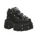 New Rock Unisex Metallic Black Leather Gothic Boots- M-TANK106-C2 - Size EU 42