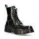 New Rock Unisex Boots Leather Ankle Tower Biker Boots-M-WALL026N-C5 - Black - Size EU 44