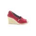 TOMS Wedges: Red Shoes - Women's Size 5 1/2
