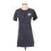 Nike Casual Dress - Mini Crew Neck Short sleeves: Gray Graphic Dresses - Women's Size X-Small