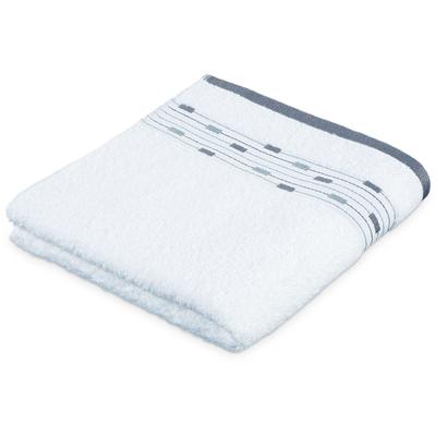 Handtuch MÖVE FOR FROTTANA "Magic Uni", weiß (snow), B:50cm L:100cm, Walkfrottee, Obermaterial: 100% Baumwolle, Handtücher (Packung), mit Bordüre aus kleinen Rechtecken Image