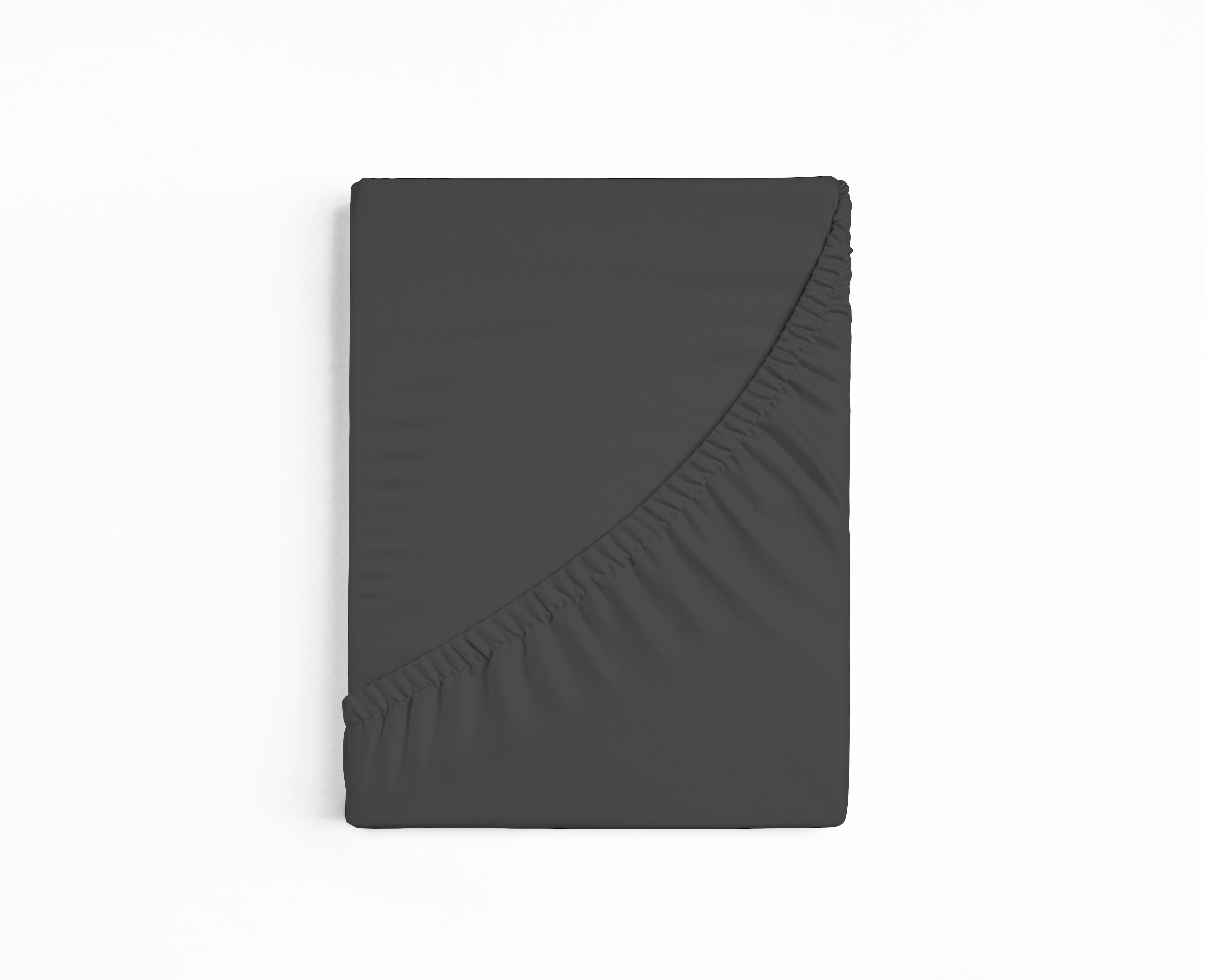 Spannbettlaken SLEEPSTYLE "SleepStyle, aus 100% Baumwolle", grau (anthrazit), 1 Stk., Jersey, 180-200x200 20, Jersey, Obermaterial: 100% Baumwolle, Bettlaken, formstabil und pflegeleicht, für Matratzen bis 20 cm Höhe Image