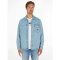 Jeanshemd TOMMY JEANS "TJM ESSENTIAL DENIM OVERSHIRT" Gr. XL, N-Gr, blau (lt indigo) Herren Hemden Langarm