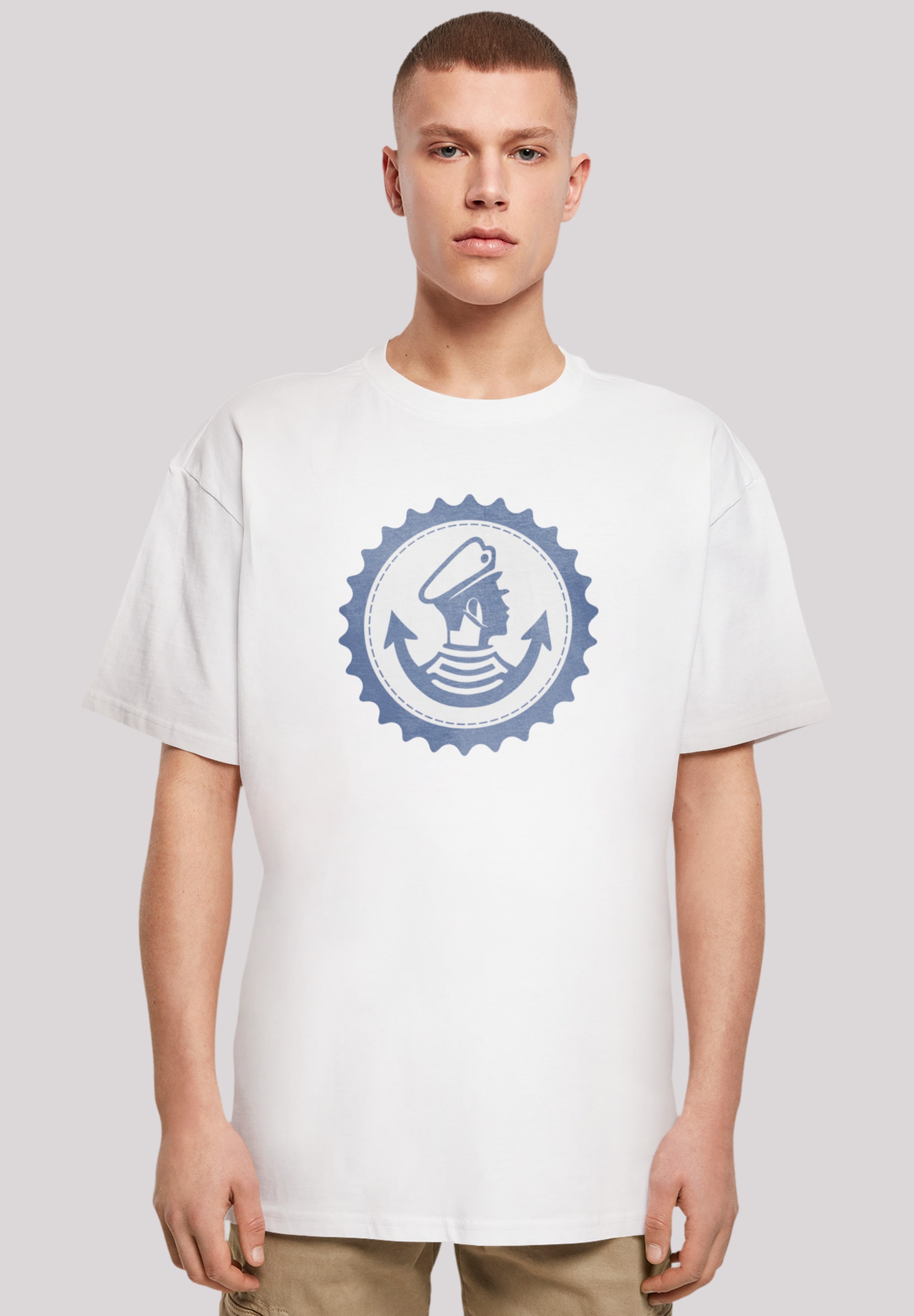 T-Shirt F4NT4STIC "Knut und Jan Hamburg", Herren, Gr. L, weiß, Obermaterial: 100% Baumwolle, oversize, Rundhals, ohne Bündchen, Shirts, Print Image