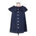 Zara Basic Casual Dress - A-Line High Neck Short sleeves: Blue Dresses - Women's Size Medium