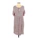 Good Luck Gem Casual Dress Keyhole Short sleeves: Gray Dresses - Women's Size Small