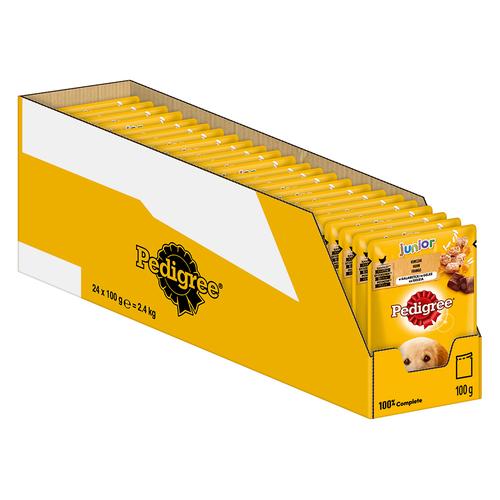 24x 100g Pedigree Junior Frischebeutel Multipack Huhn in Gelee Hundefutter nass