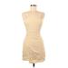 Zara Casual Dress - Mini Square Sleeveless: Tan Print Dresses - Women's Size X-Small