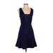 Reiss Cocktail Dress - A-Line Square Sleeveless: Blue Print Dresses - Women's Size 4