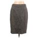 Ann Taylor Casual Pencil Skirt Knee Length: Brown Bottoms - Women's Size 12