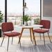 Ebern Designs Courbevoie Upholste Split Curved Back Metal Dining Side Chairs Upholste/Metal/Fabric in Red | 30.3 H x 18.9 W x 21.5 D in | Wayfair