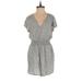 Gap Casual Dress - Mini Plunge Short sleeves: Gray Dresses - Women's Size X-Small