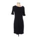 Croft & Barrow Casual Dress - Sheath: Black Polka Dots Dresses - Women's Size Small