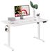 Inbox Zero Leshae Adjustable Height Standing Desk for Home Office Wood in White/Brown | 45.2 H x 55 W x 24 D in | Wayfair